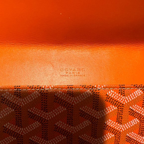 GOYARD Goyardine Camondo 2 Pouch MM Horizontal Clutch Orange - Picture 10 of 11